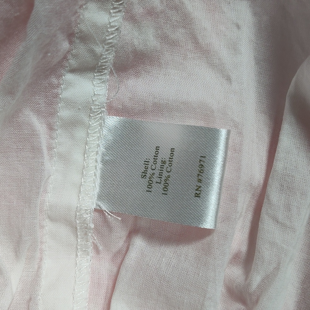 Garnet Hill white and pink floral cotton midi dress 4 - Picture 9 of 10